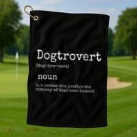 Dogtrovert Definition Funny Dog S Golf Towel thumb 1