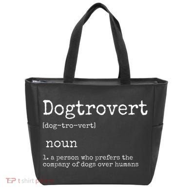 Dogtrovert Definition Funny Dog S Tote Bag