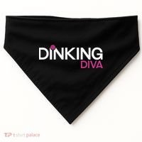 Dinking Diva Funny Pickleball Breast Cancer Awareness Gift USA-Made Doggie Bandana thumb 0