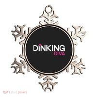 Dinking Diva Funny Pickleball Breast Cancer Awareness Gift Ornament thumb 0