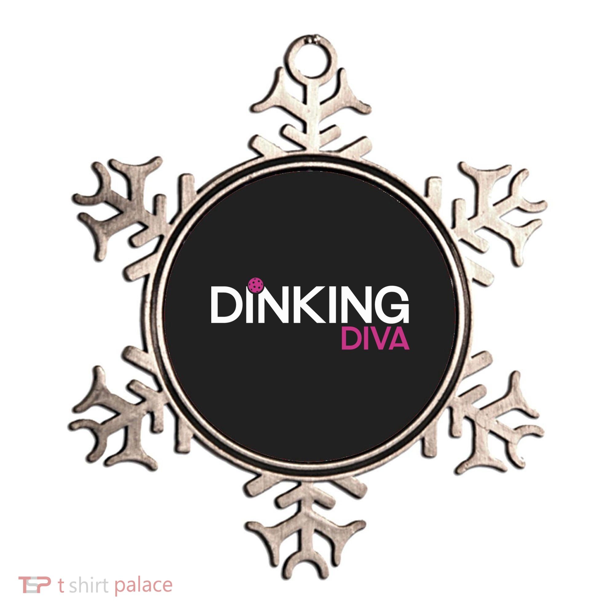 Dinking Diva Funny Pickleball Breast Cancer Awareness Gift Ornament