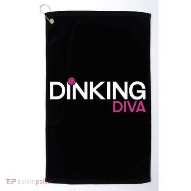 Dinking Diva Funny Pickleball Breast Cancer Awareness Gift Golf Towel