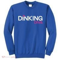 Dinking Diva Funny Pickleball Breast Cancer Awareness Gift Sweatshirt thumb 0