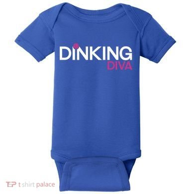 Dinking Diva Funny Pickleball Breast Cancer Awareness Gift Baby Bodysuit