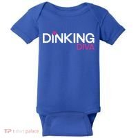 Dinking Diva Funny Pickleball Breast Cancer Awareness Gift Baby Bodysuit thumb 0