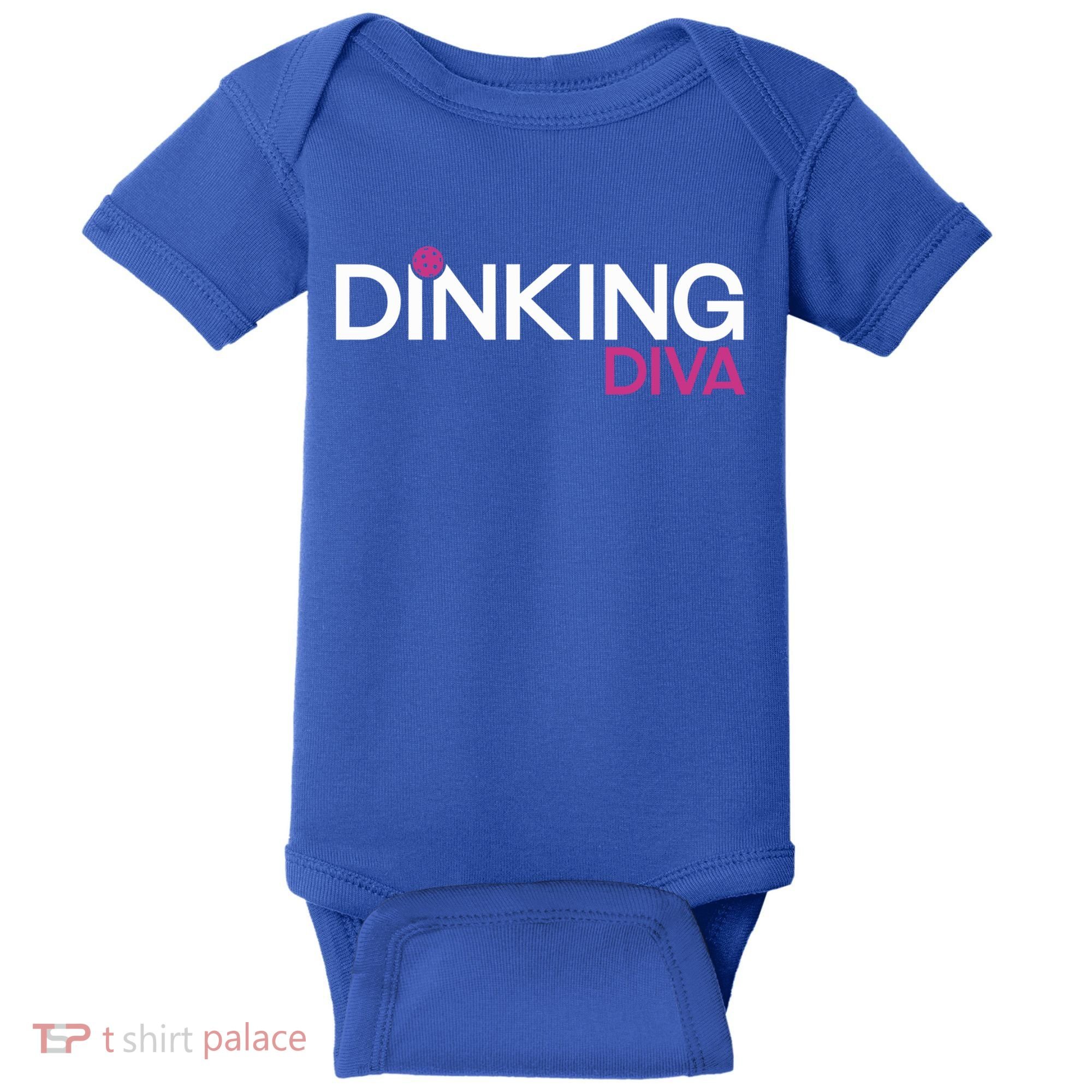 Dinking Diva Funny Pickleball Breast Cancer Awareness Gift Baby Bodysuit