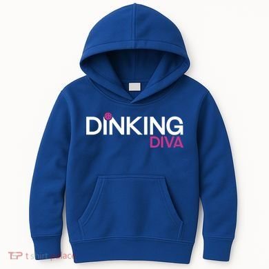 Dinking Diva Funny Pickleball Breast Cancer Awareness Gift Kids Hoodie