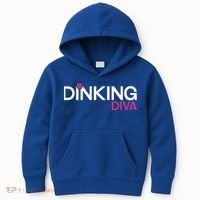 Dinking Diva Funny Pickleball Breast Cancer Awareness Gift Kids Hoodie thumb 0