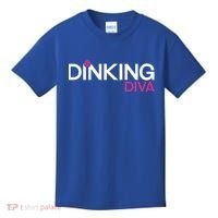 Dinking Diva Funny Pickleball Breast Cancer Awareness Gift Kids T-Shirt thumb 0