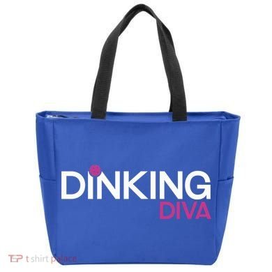 Dinking Diva Funny Pickleball Breast Cancer Awareness Gift Tote Bag
