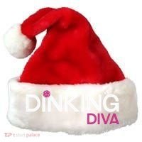 Dinking Diva Funny Pickleball Breast Cancer Awareness Gift Santa Hat thumb 0