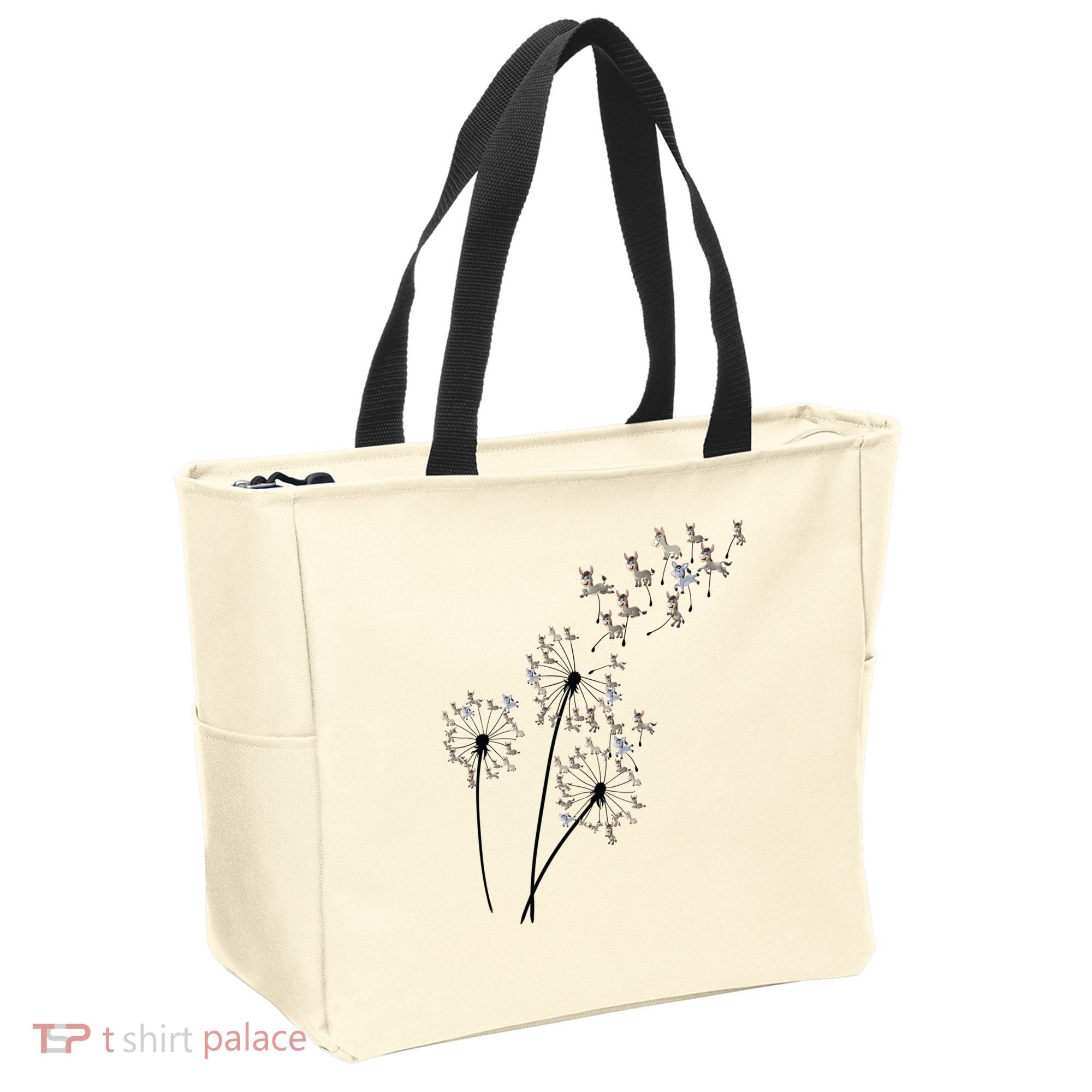 Dandelion Donkey Flower Floral Donkey Tree Lover Gift Tote Bag
