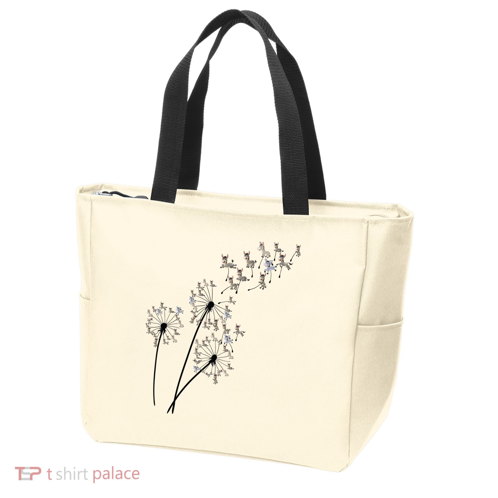 Dandelion Donkey Flower Floral Donkey Tree Lover Gift Tote Bag