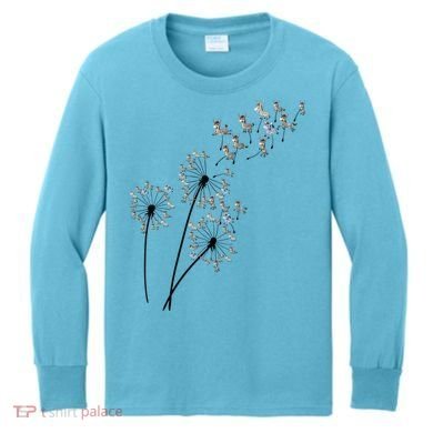 Dandelion Donkey Flower Floral Donkey Tree Lover Gift Kids Long Sleeve Shirt