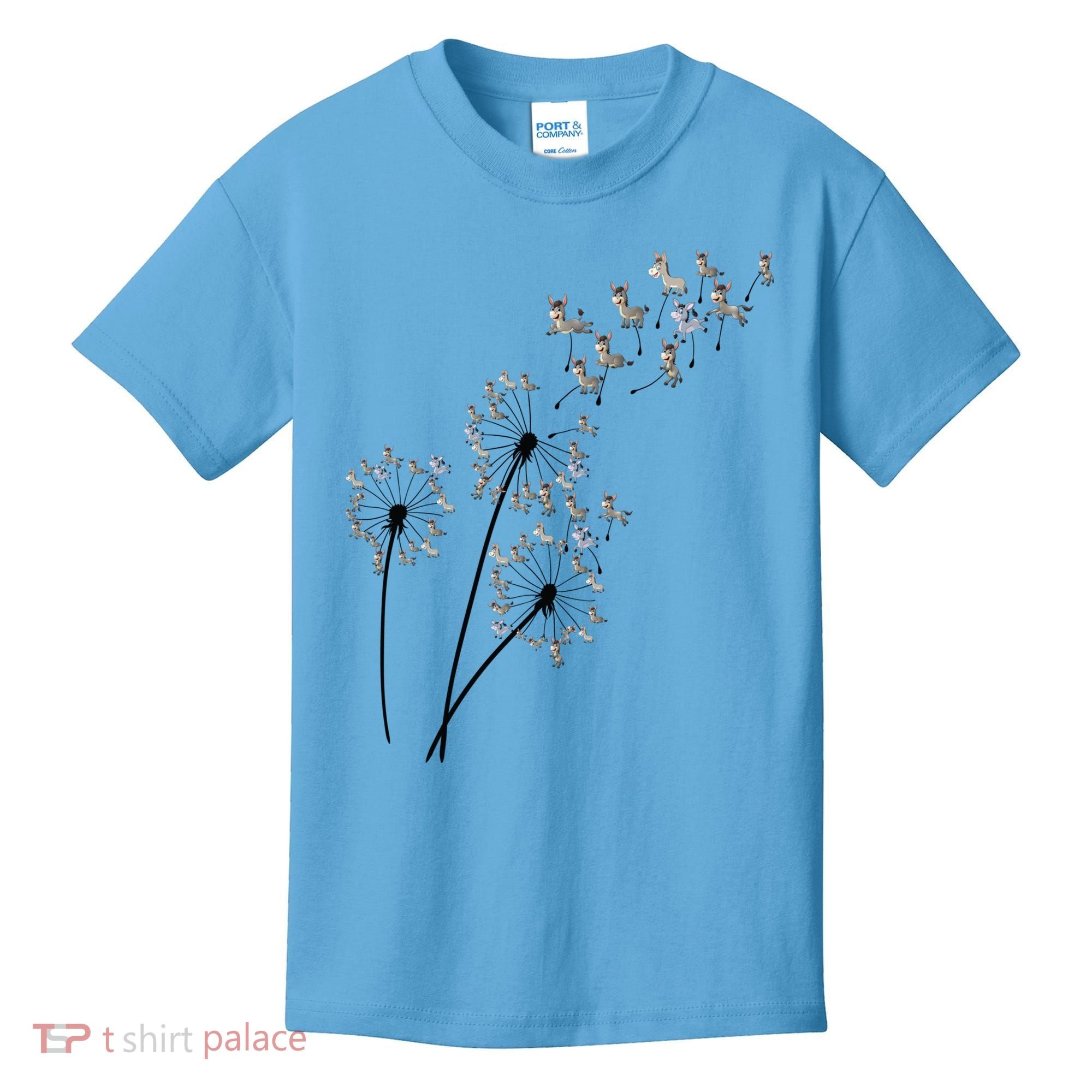 Dandelion Donkey Flower Floral Donkey Tree Lover Gift Kids T-Shirt