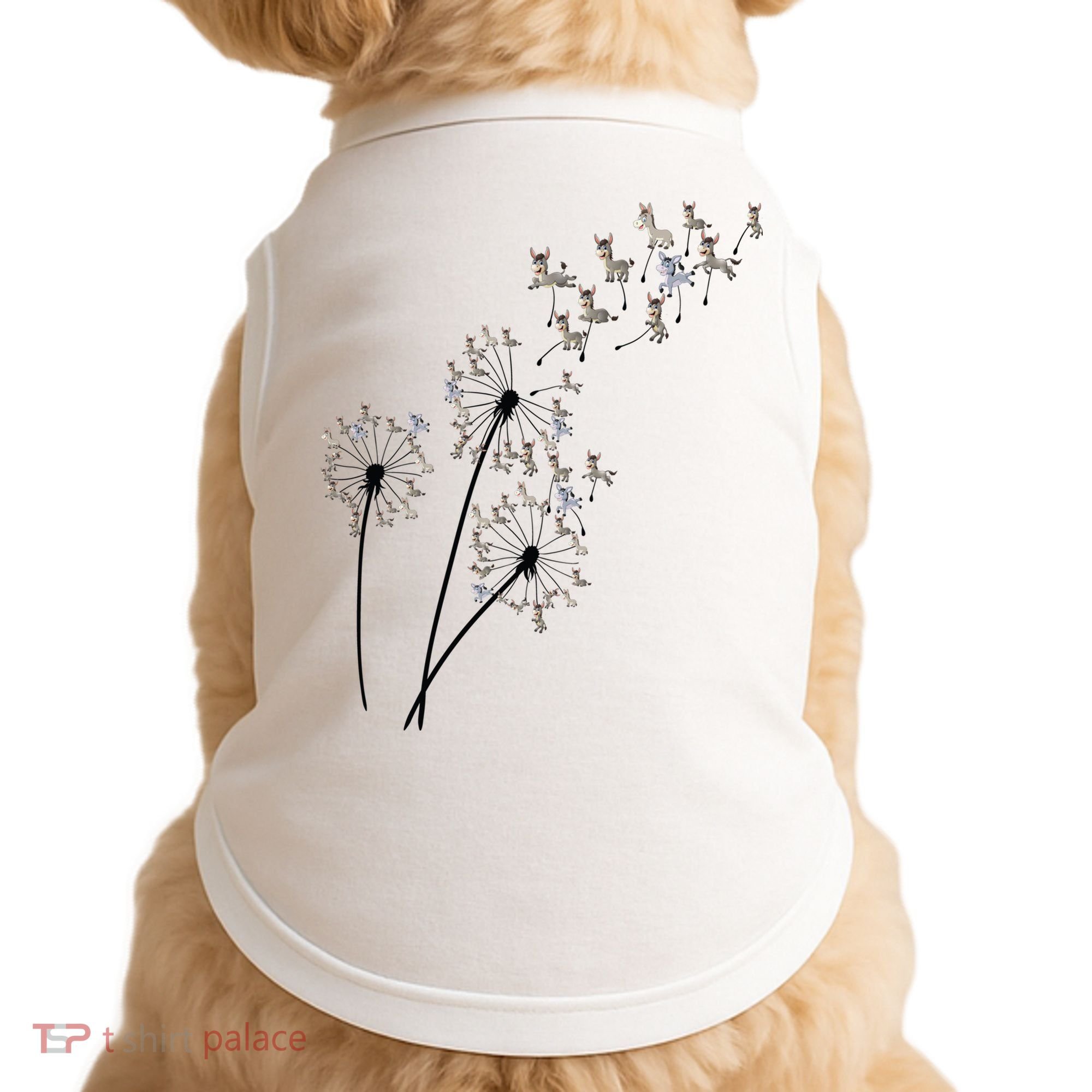 Dandelion Donkey Flower Floral Donkey Tree Lover Gift Doggie Tank