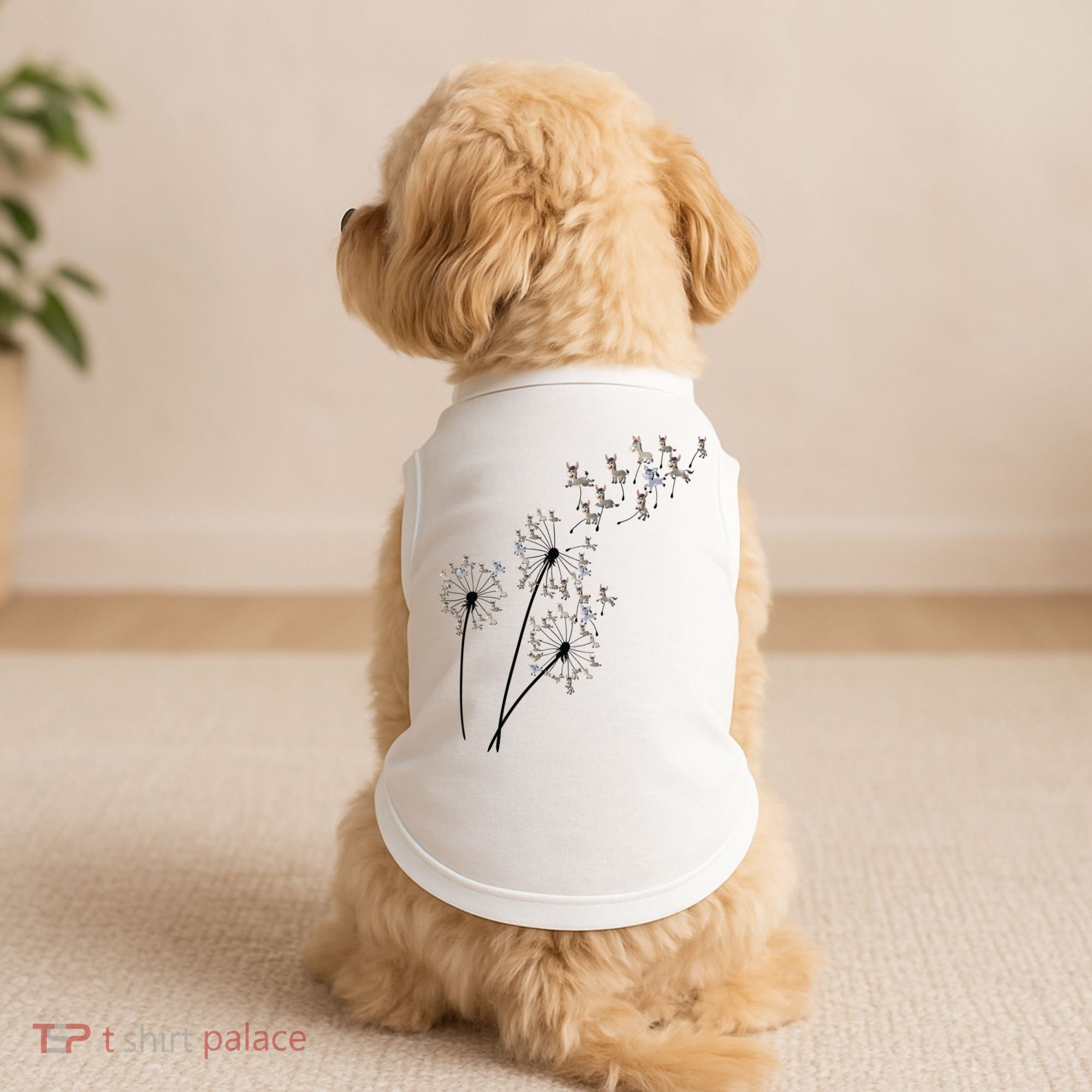 Dandelion Donkey Flower Floral Donkey Tree Lover Gift Doggie Tank