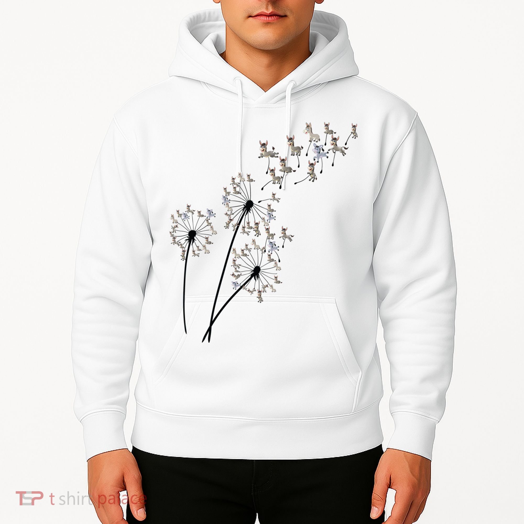 Dandelion Donkey Flower Floral Donkey Tree Lover Gift Hoodie