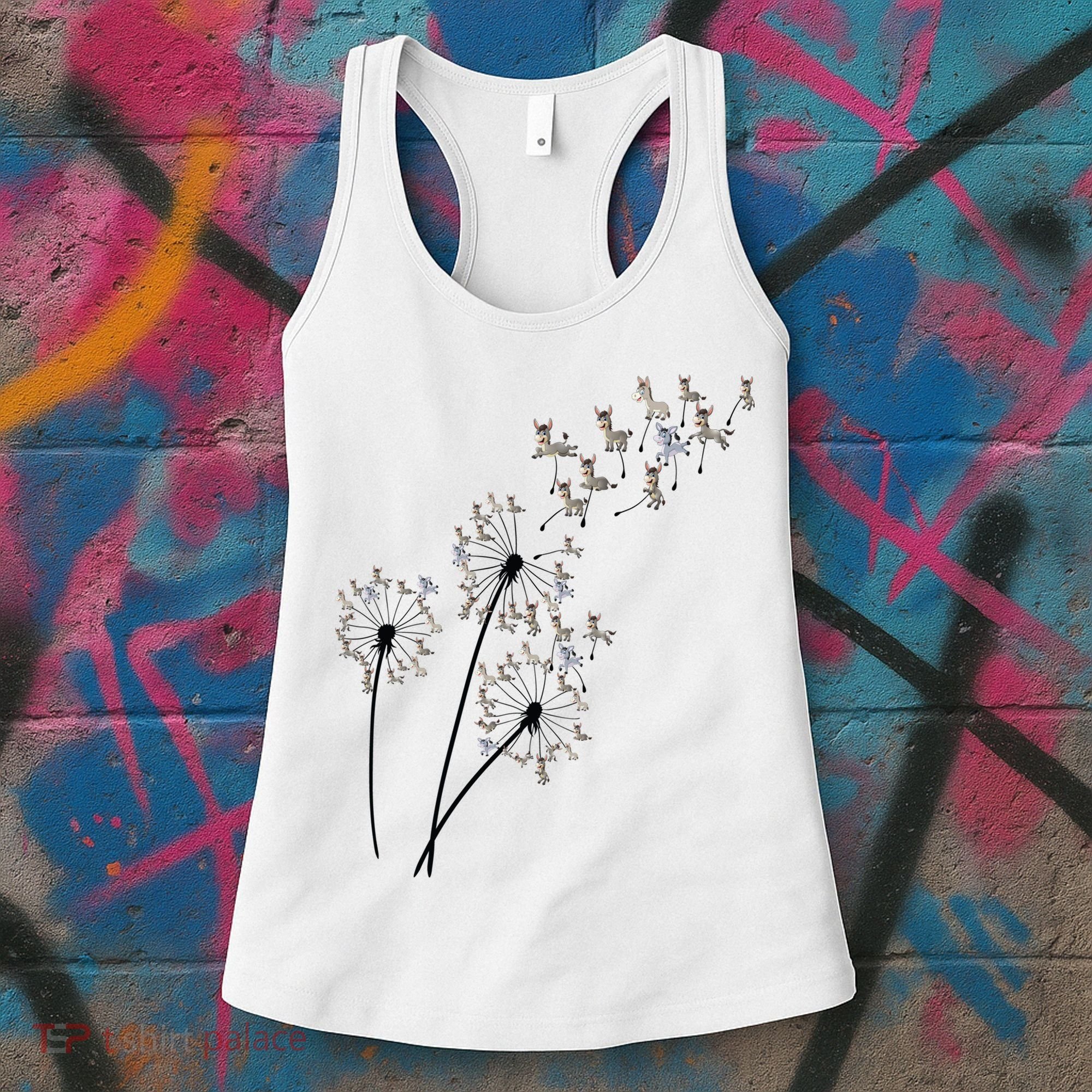 Dandelion Donkey Flower Floral Donkey Tree Lover Gift Women's Tank Top