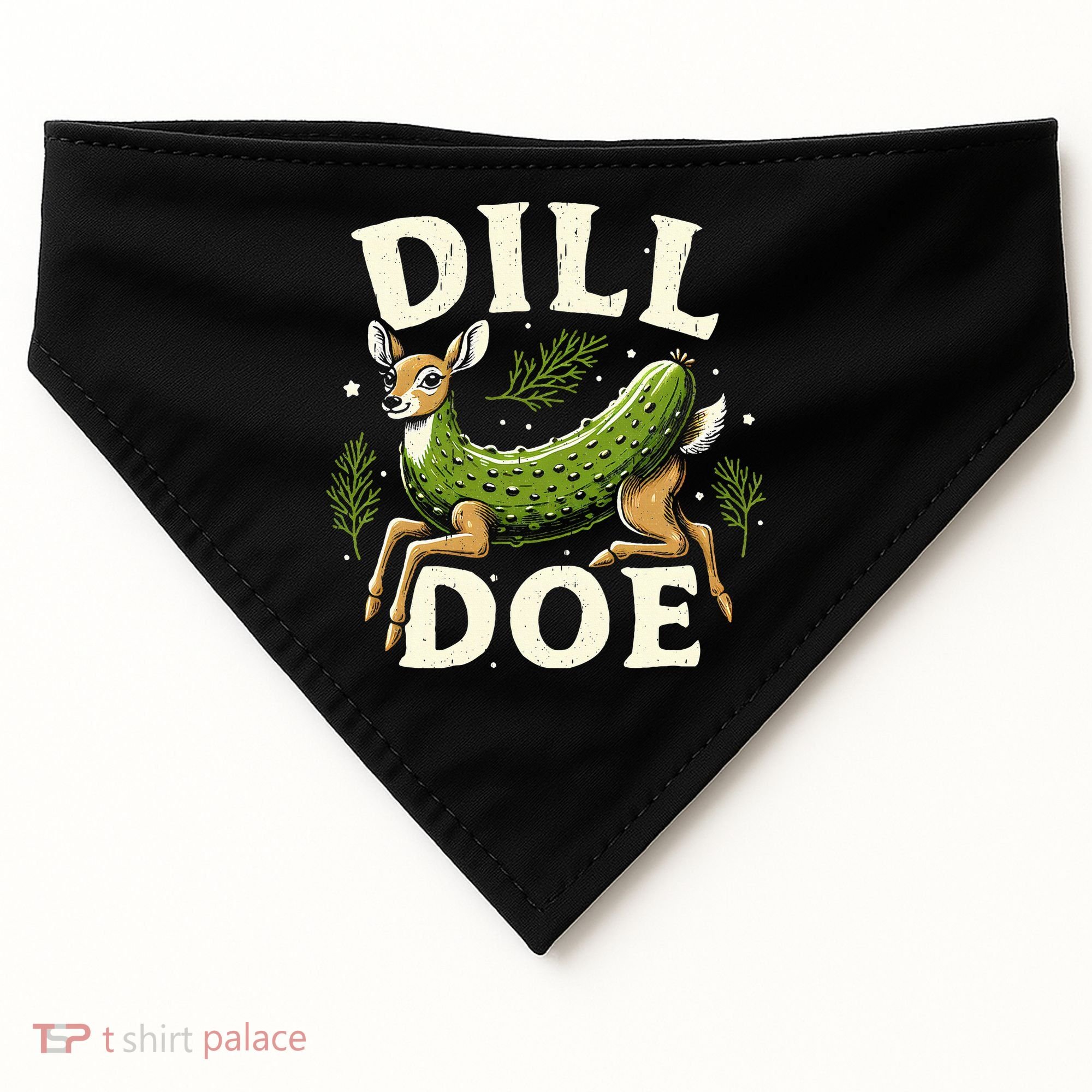Dill Doe Funny Deer Pickle USA-Made Doggie Bandana