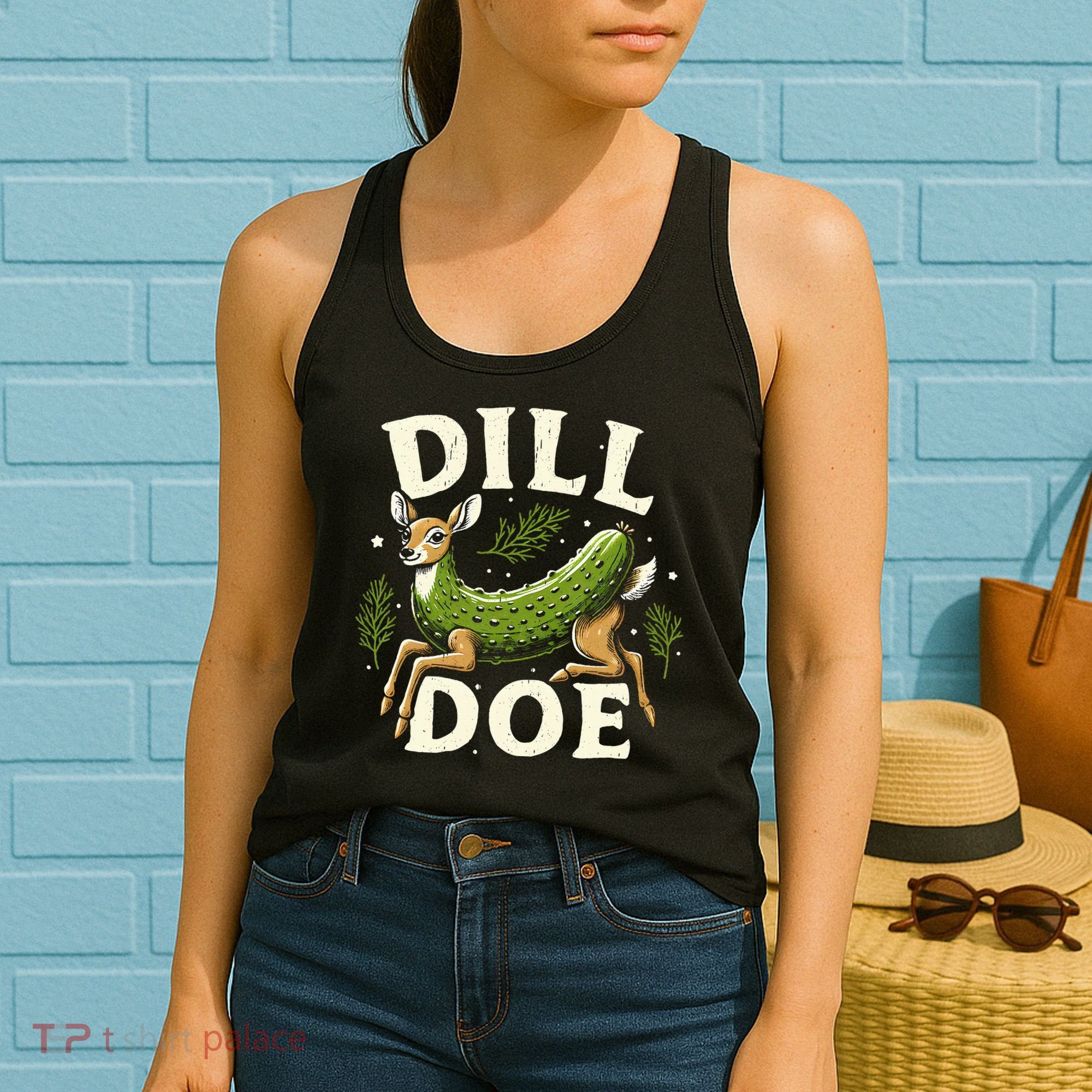 Dill Doe Funny Deer Pickle Women's Tank Top