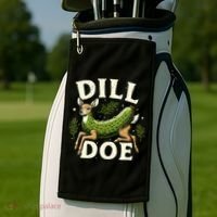 Dill Doe Funny Deer Pickle Golf Towel thumb 2