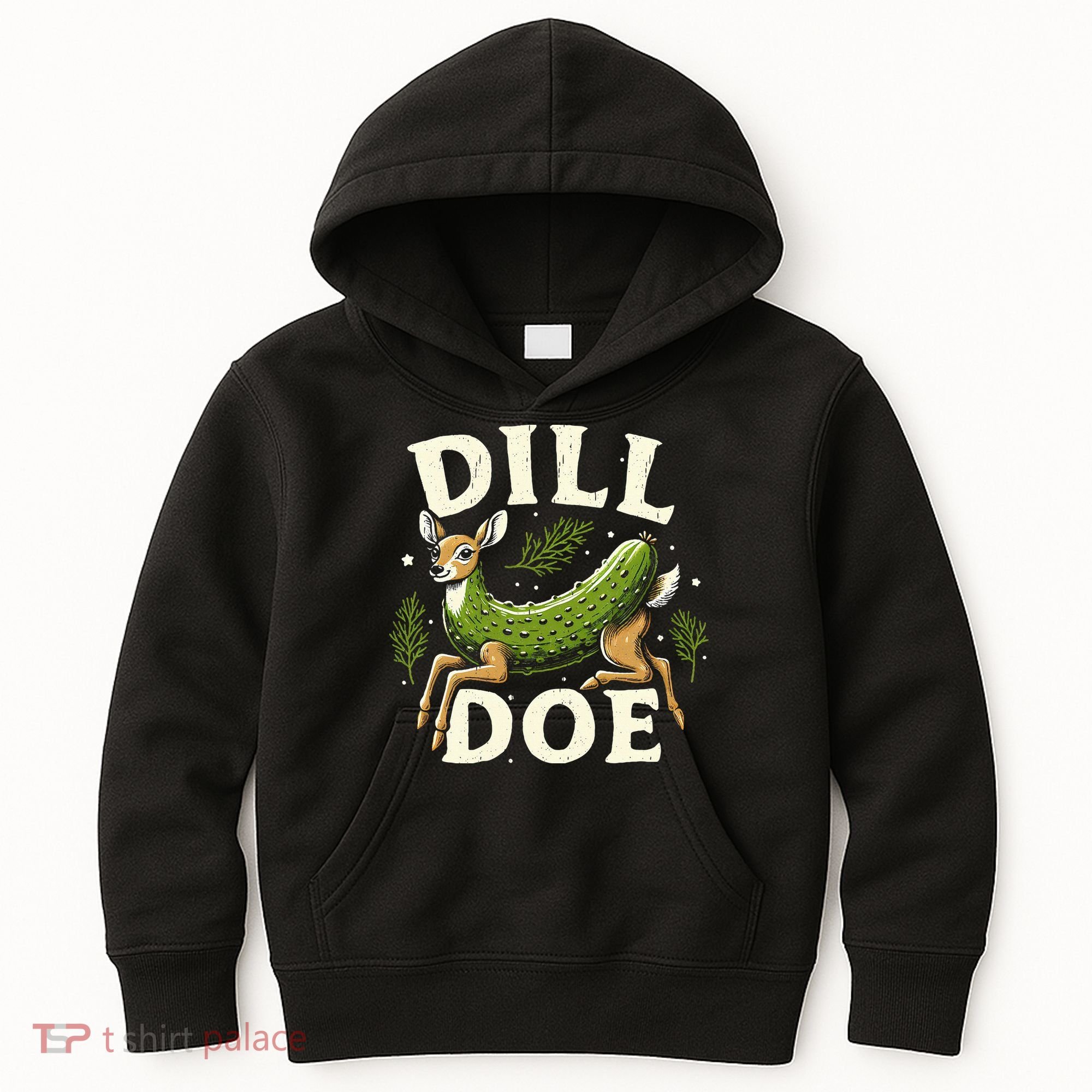 Dill Doe Funny Deer Pickle Kids Hoodie