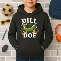 Dill Doe Funny Deer Pickle Kids Hoodie thumb 2