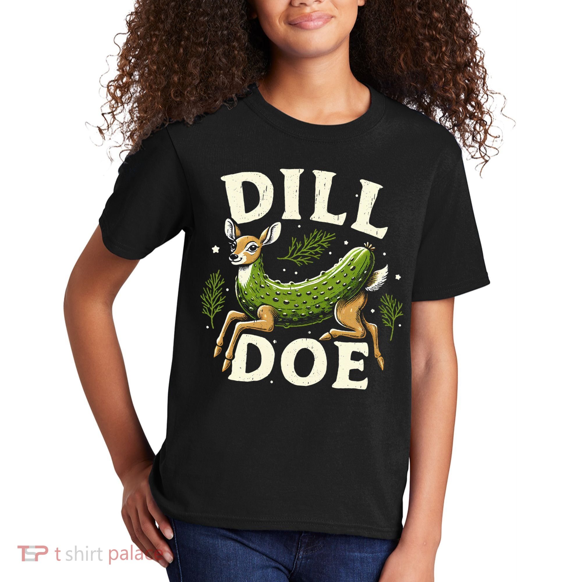 Dill Doe Funny Deer Pickle Kids T-Shirt