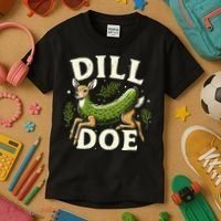 Dill Doe Funny Deer Pickle Kids T-Shirt thumb 3