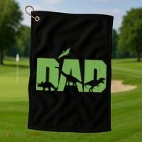 Dinosaur Dad Father's Day Golf Towel thumb 1