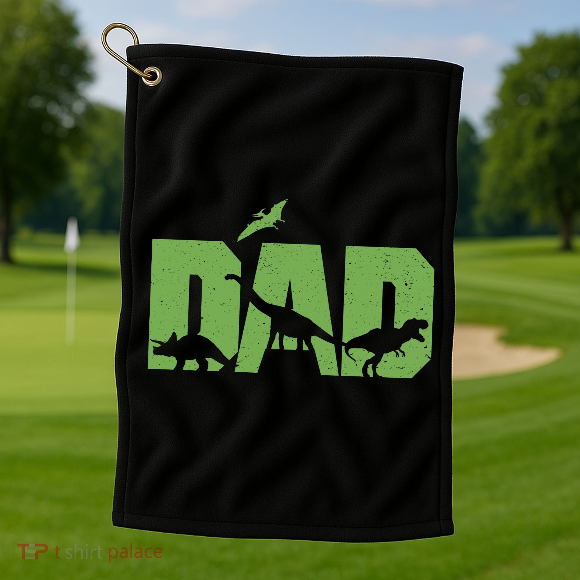 Dinosaur Dad Father's Day Golf Towel