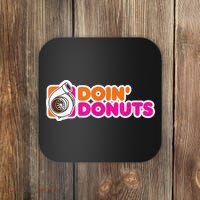 Doin' Donuts Funny Racing & Drift Car Enthusiast Coaster thumb 0