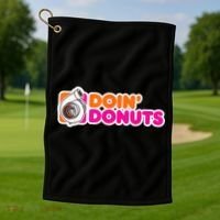 Doin' Donuts Funny Racing & Drift Car Enthusiast Golf Towel thumb 1