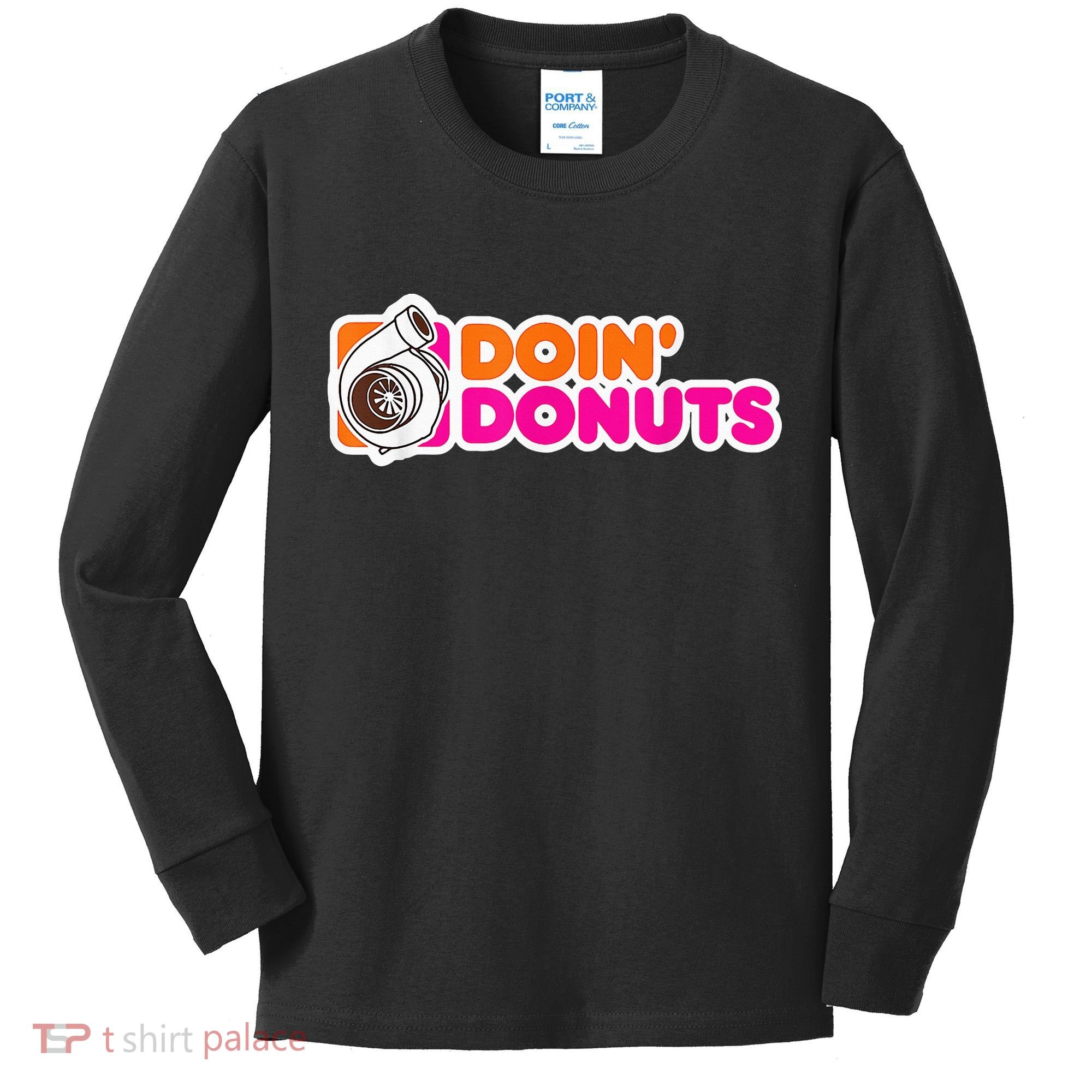 Doin' Donuts Funny Racing & Drift Car Enthusiast Kids Long Sleeve Shirt