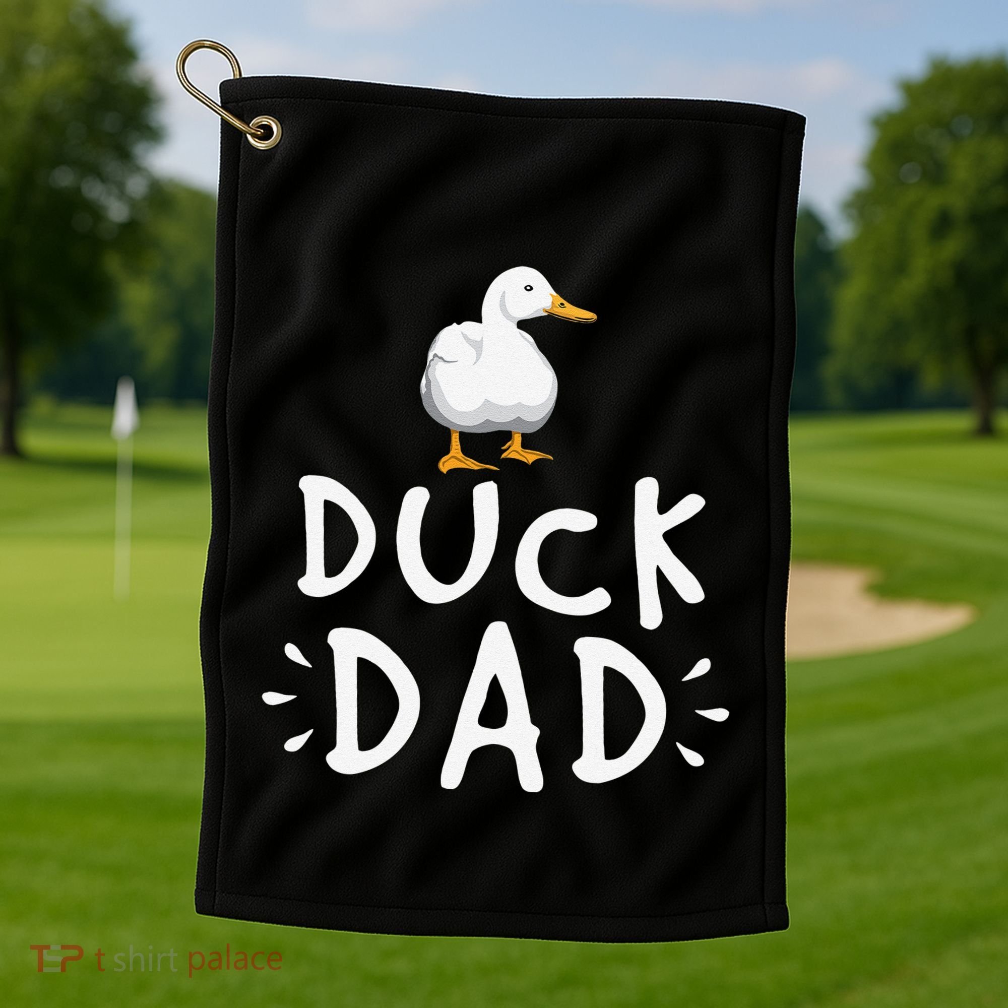 Duck Dad Funny Duck Enthusiast Duckling Lover Farmer Father Golf Towel
