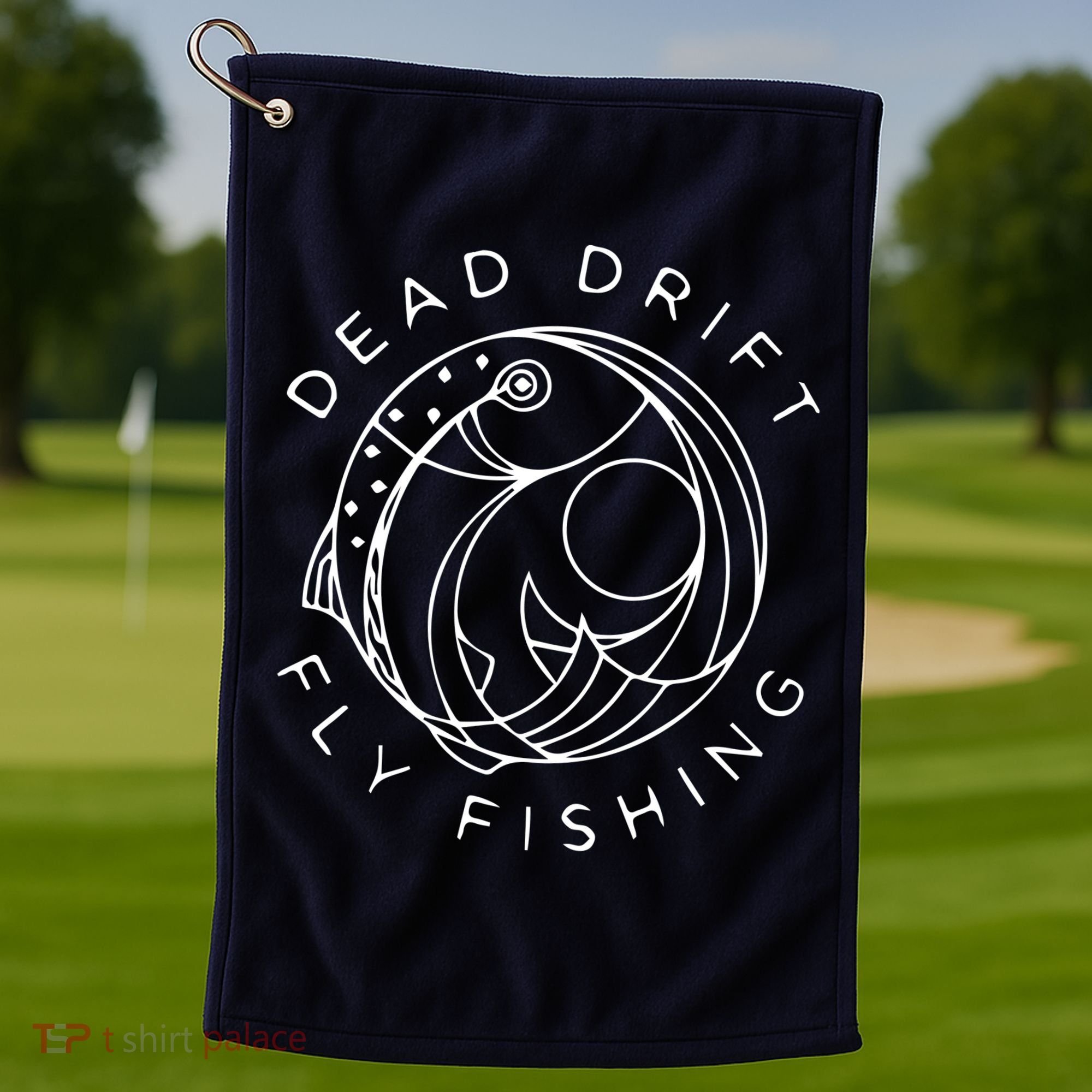 Dead Drift Fly Fishing Golf Towel