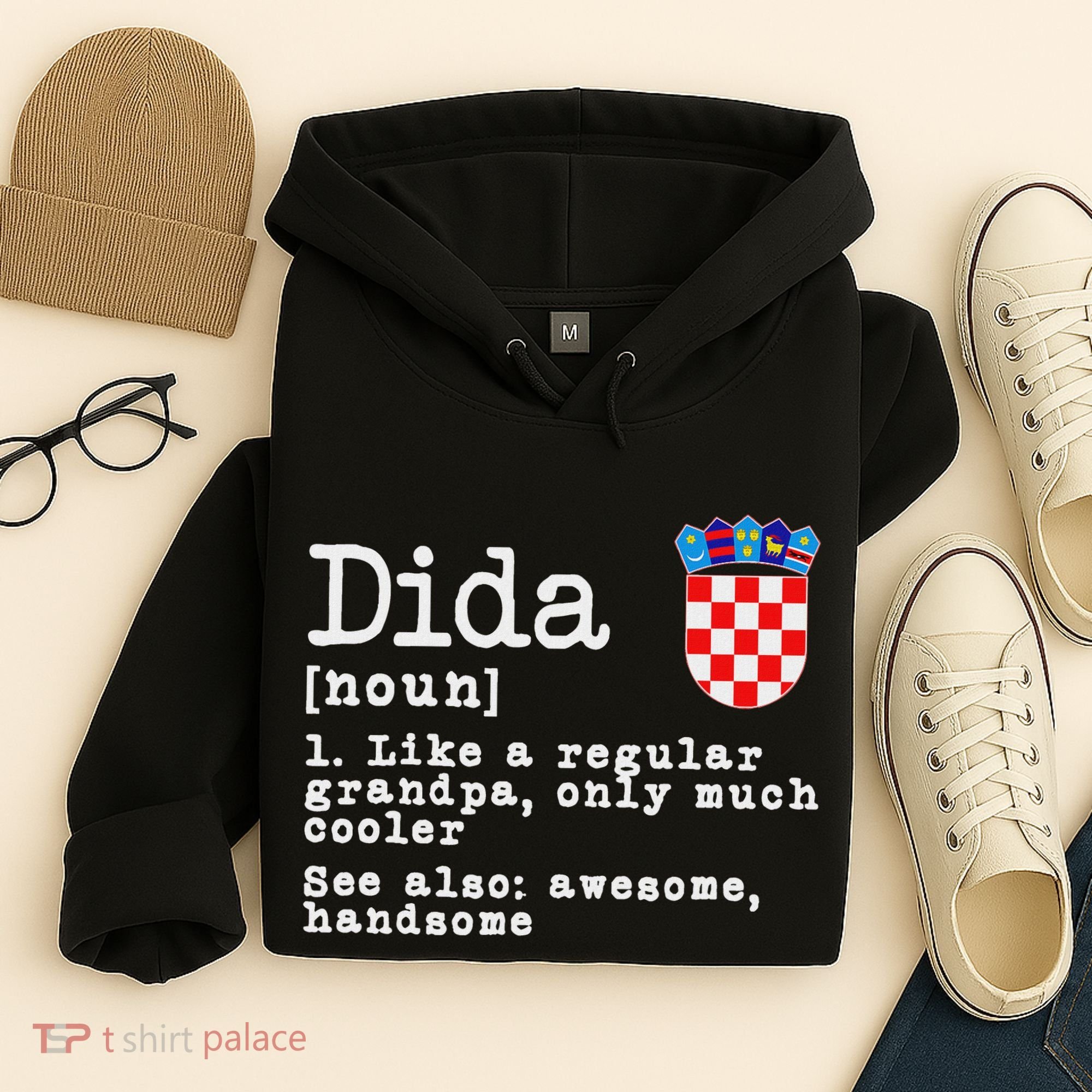 Dida Definition Funny Croatian Dad Croatia Flag Father’S Day Hoodie
