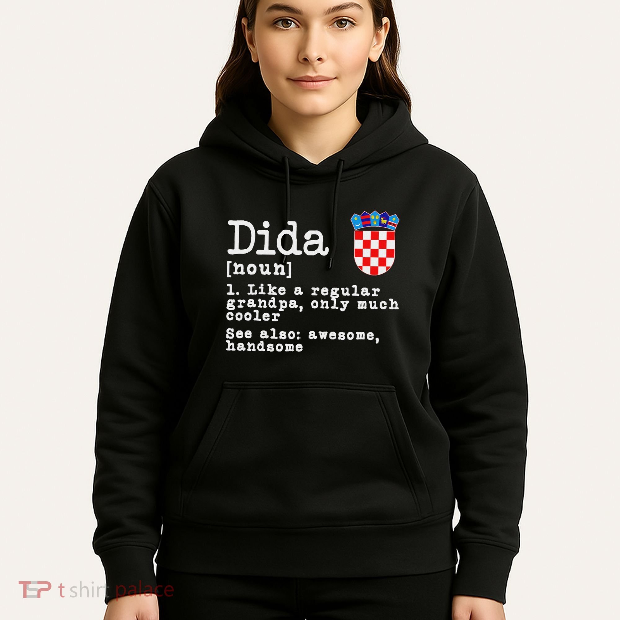 Dida Definition Funny Croatian Dad Croatia Flag Father’S Day Hoodie
