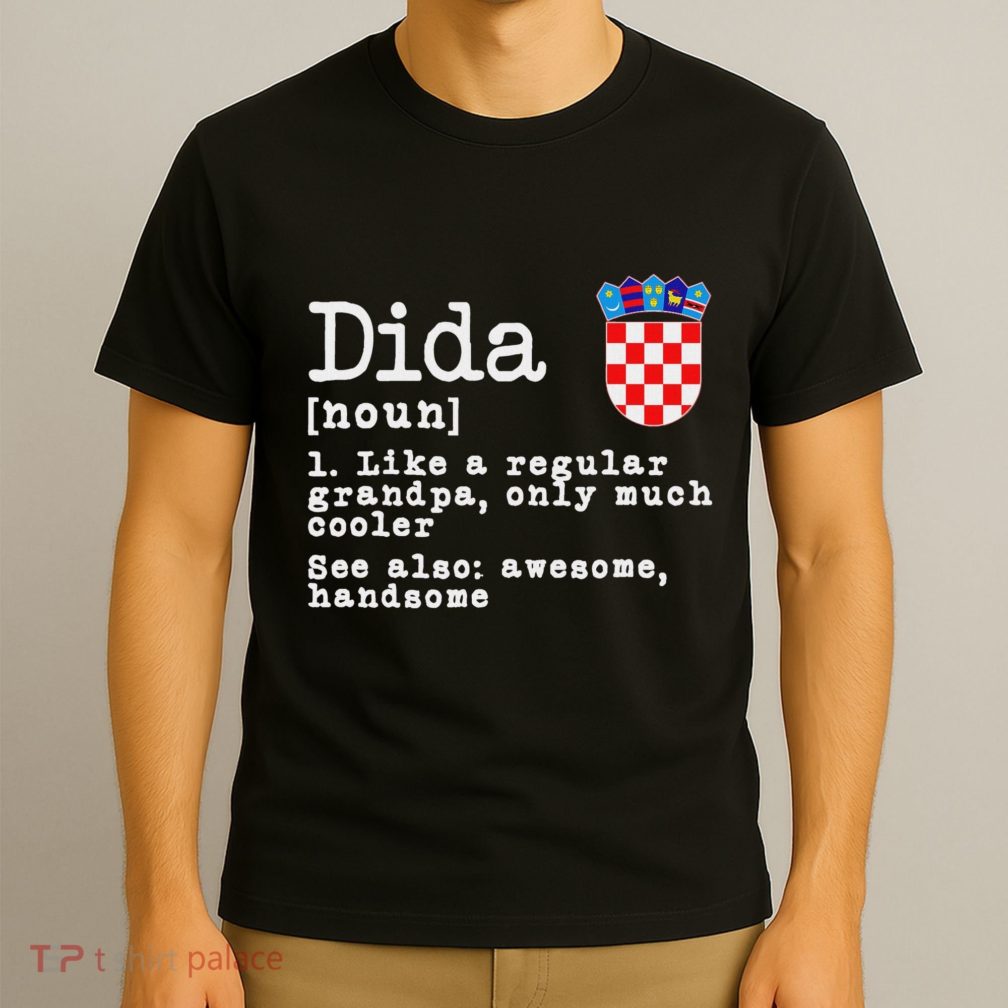 Dida Definition Funny Croatian Dad Croatia Flag Father’S Day T-Shirt