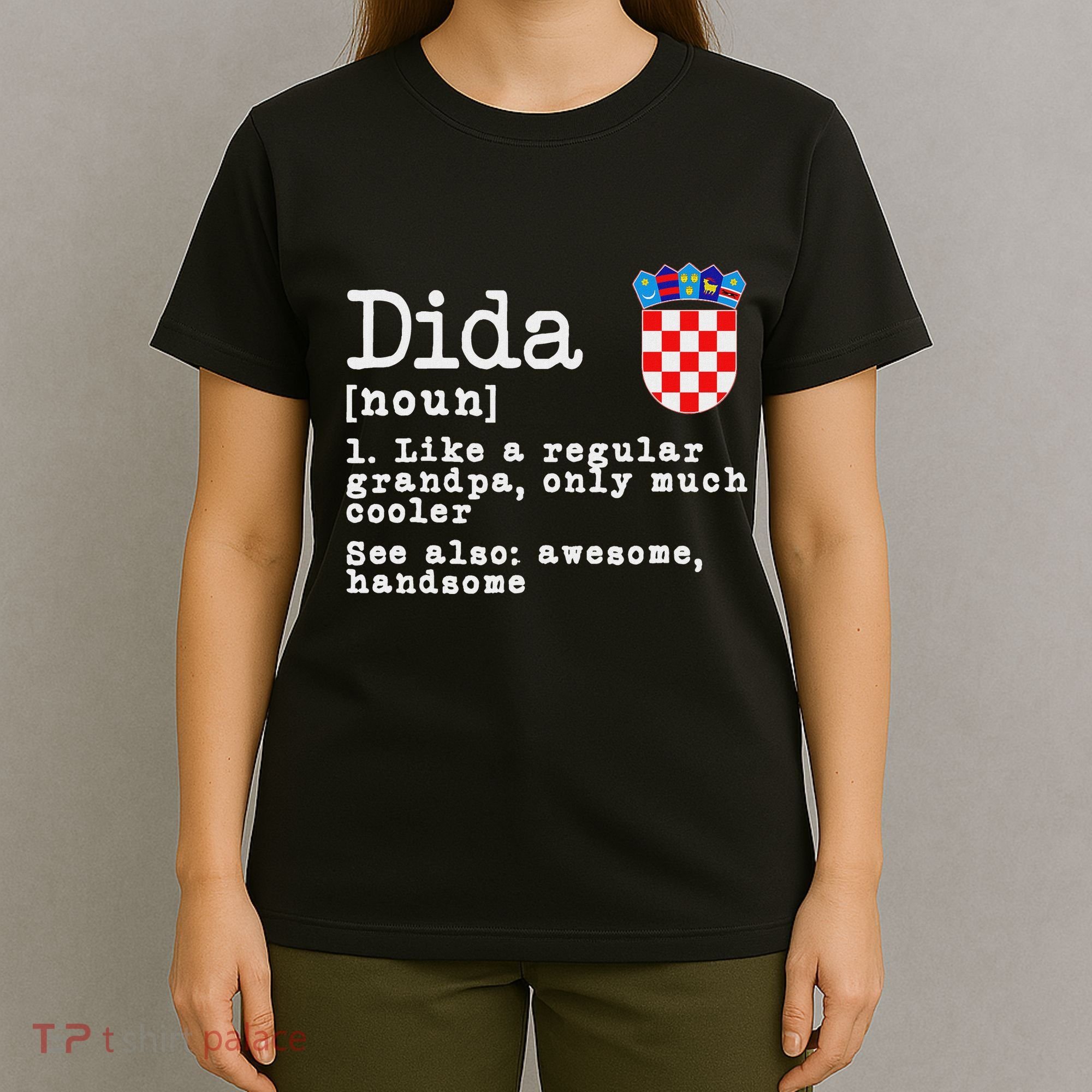 Dida Definition Funny Croatian Dad Croatia Flag Father’S Day T-Shirt