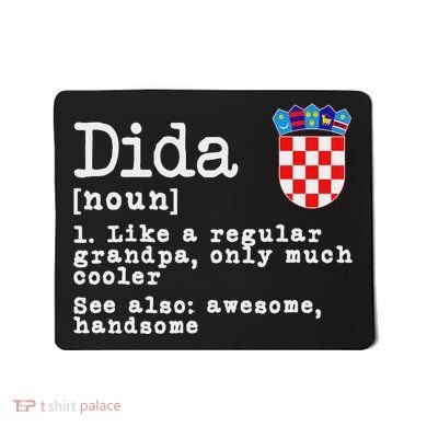 Dida Definition Funny Croatian Dad Croatia Flag Father’S Day Mousepad