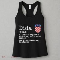 Dida Definition Funny Croatian Dad Croatia Flag Father’S Day Women's Tank Top thumb 3
