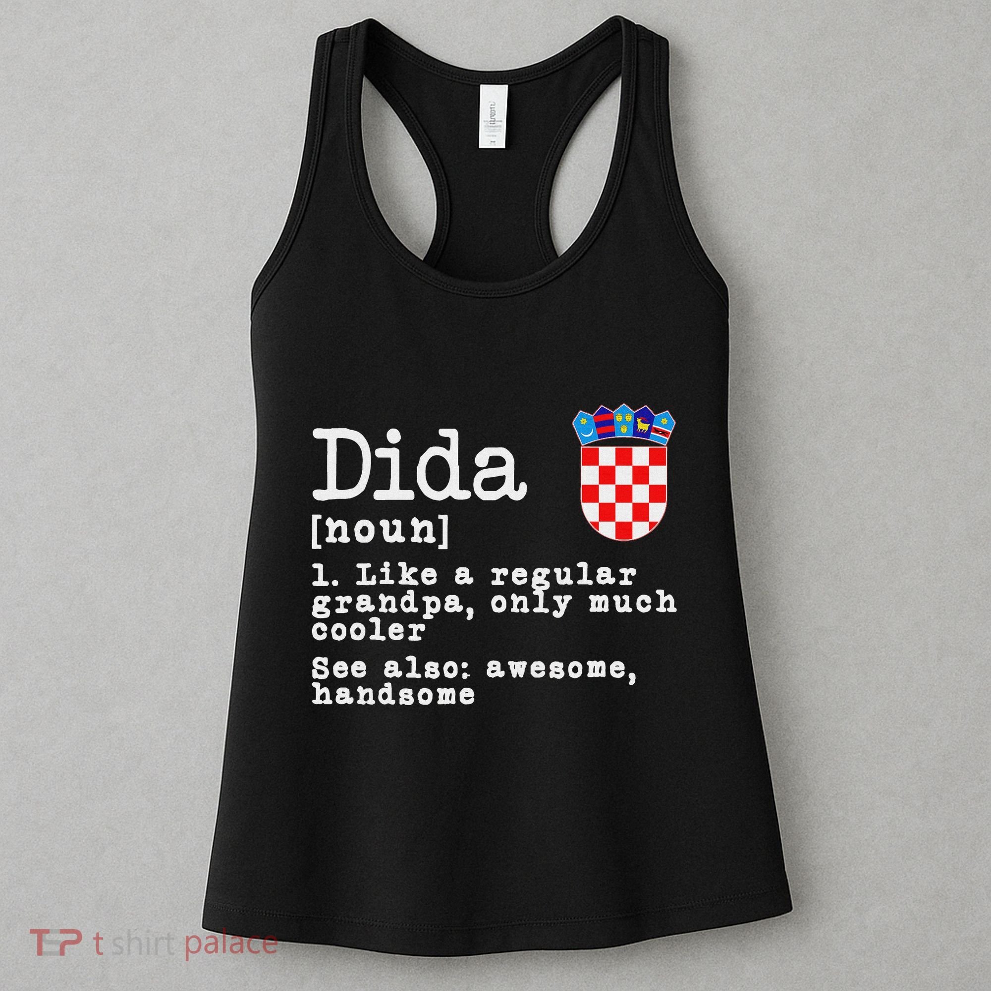 Dida Definition Funny Croatian Dad Croatia Flag Father’S Day Women's Tank Top