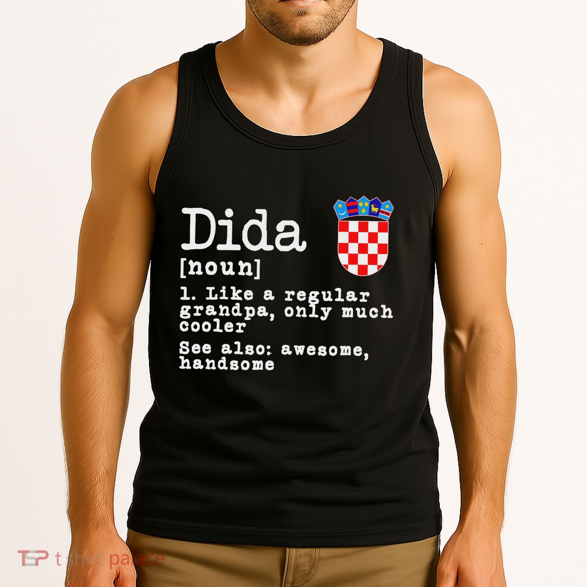Dida Definition Funny Croatian Dad Croatia Flag Father’S Day Tank Top