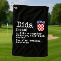 Dida Definition Funny Croatian Dad Croatia Flag Father’S Day Golf Towel thumb 1