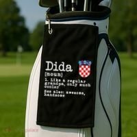 Dida Definition Funny Croatian Dad Croatia Flag Father’S Day Golf Towel thumb 2