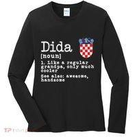 Dida Definition Funny Croatian Dad Croatia Flag Father’S Day Women's Long Sleeve Shirt thumb 0