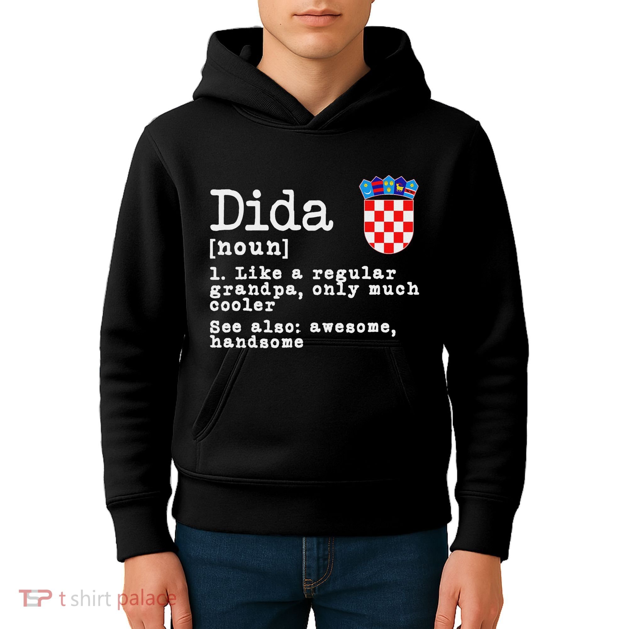 Dida Definition Funny Croatian Dad Croatia Flag Father’S Day Kids Hoodie