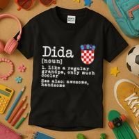 Dida Definition Funny Croatian Dad Croatia Flag Father’S Day Kids T-Shirt thumb 3